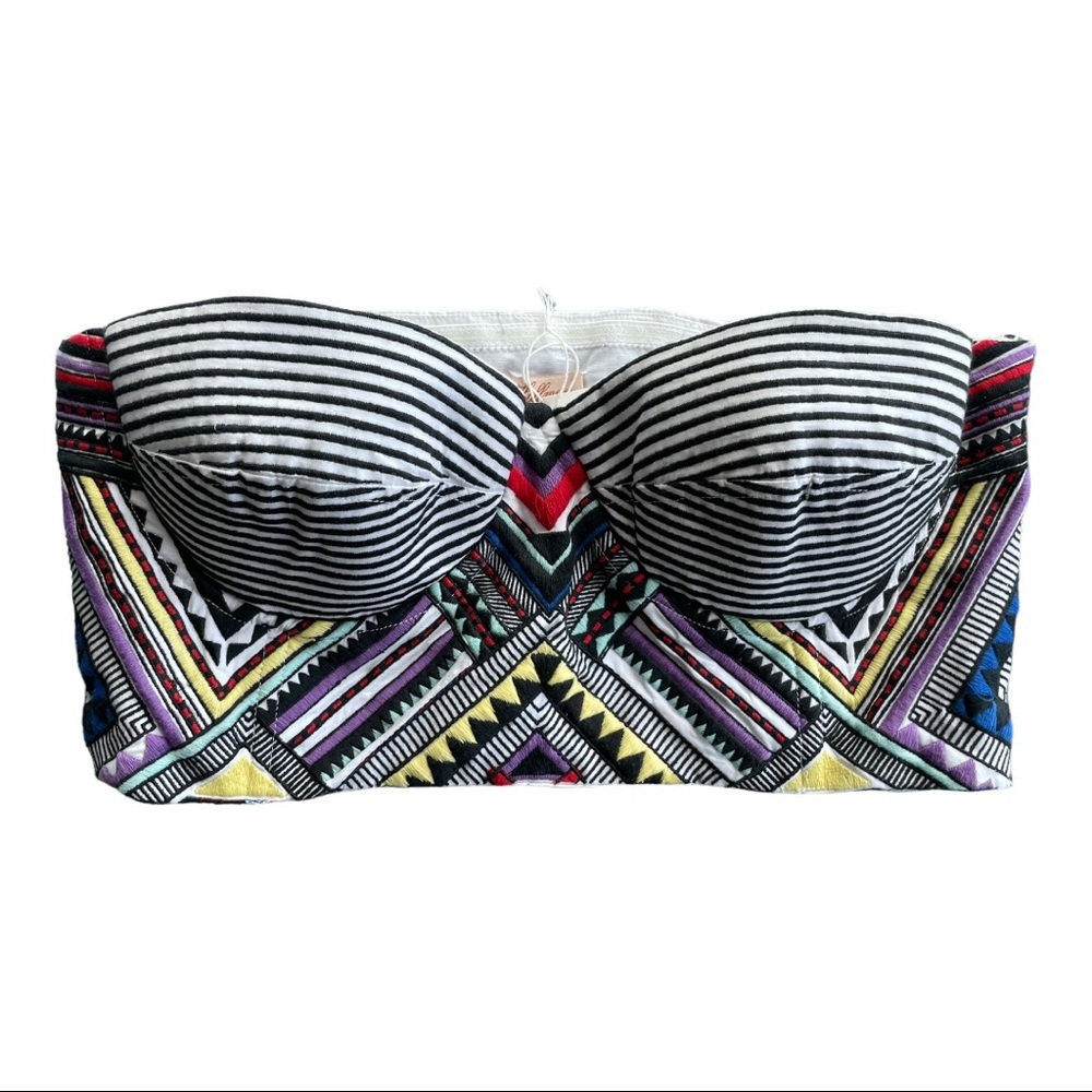 Mara Hoffman Multicolor Geometric Strapless Top - image 1